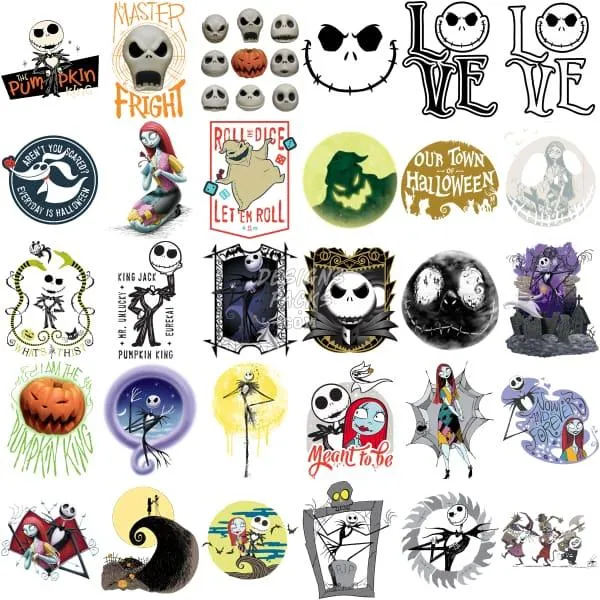 60 Halloween Nightmare Movie Designs Bundle PNG