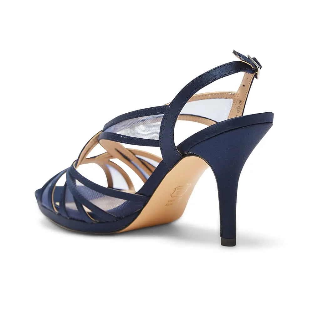 Bess Heel in Navy Satin