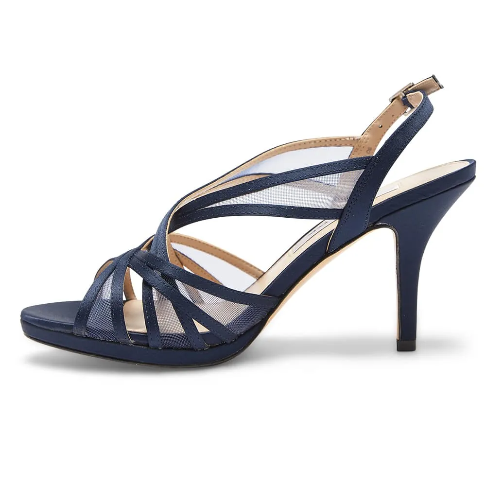 Bess Heel in Navy Satin