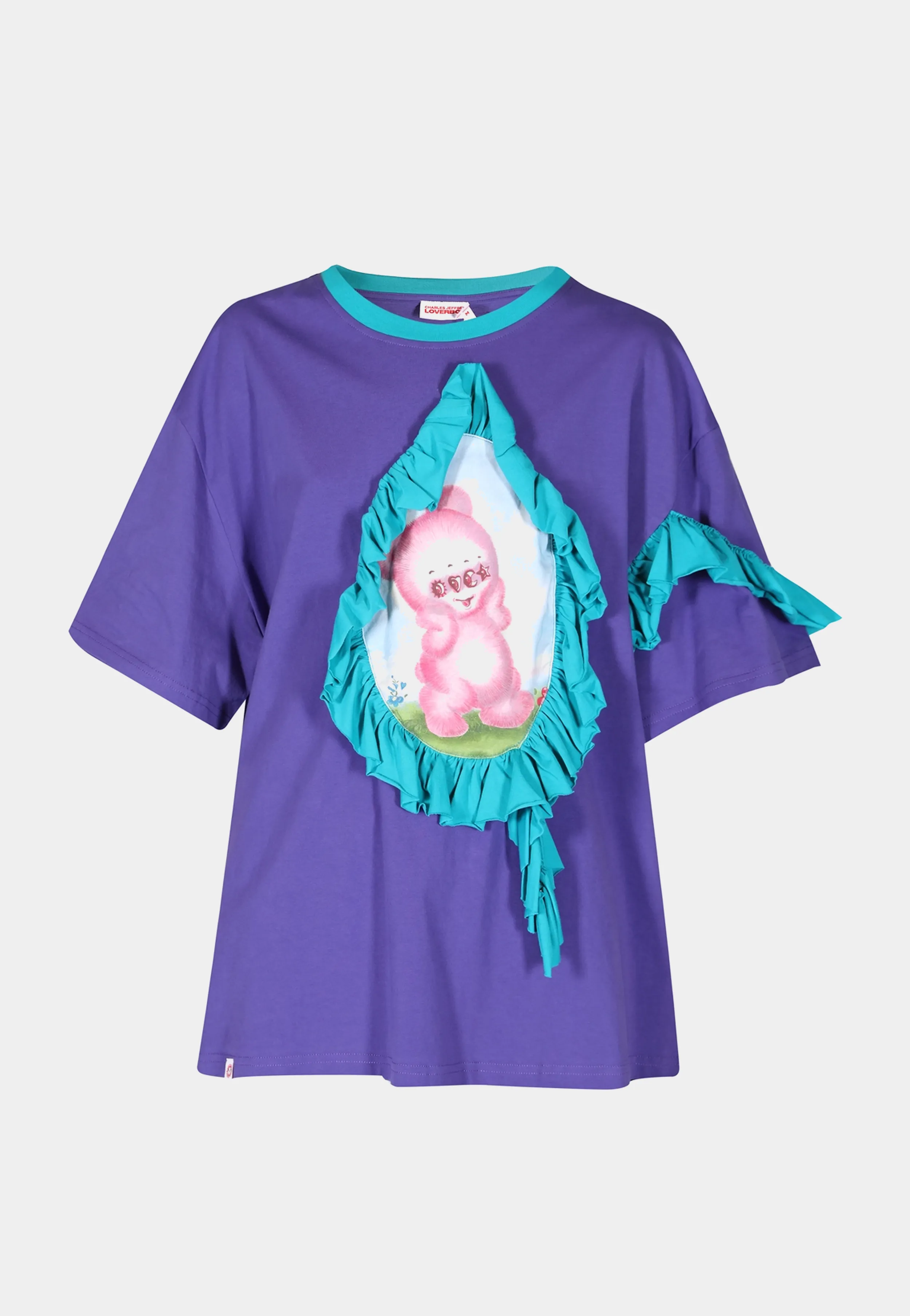 Charles Jeffery Loverboy Ruffle Patch Tee Purple   Green Cute
Gromlin