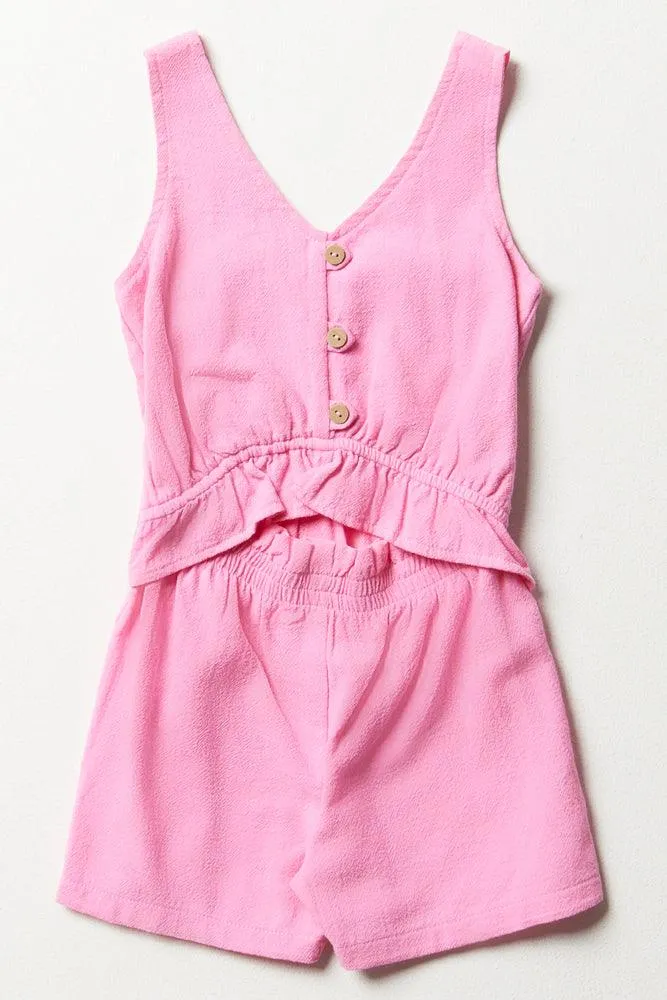 Cut Out Jumpsuit Pink