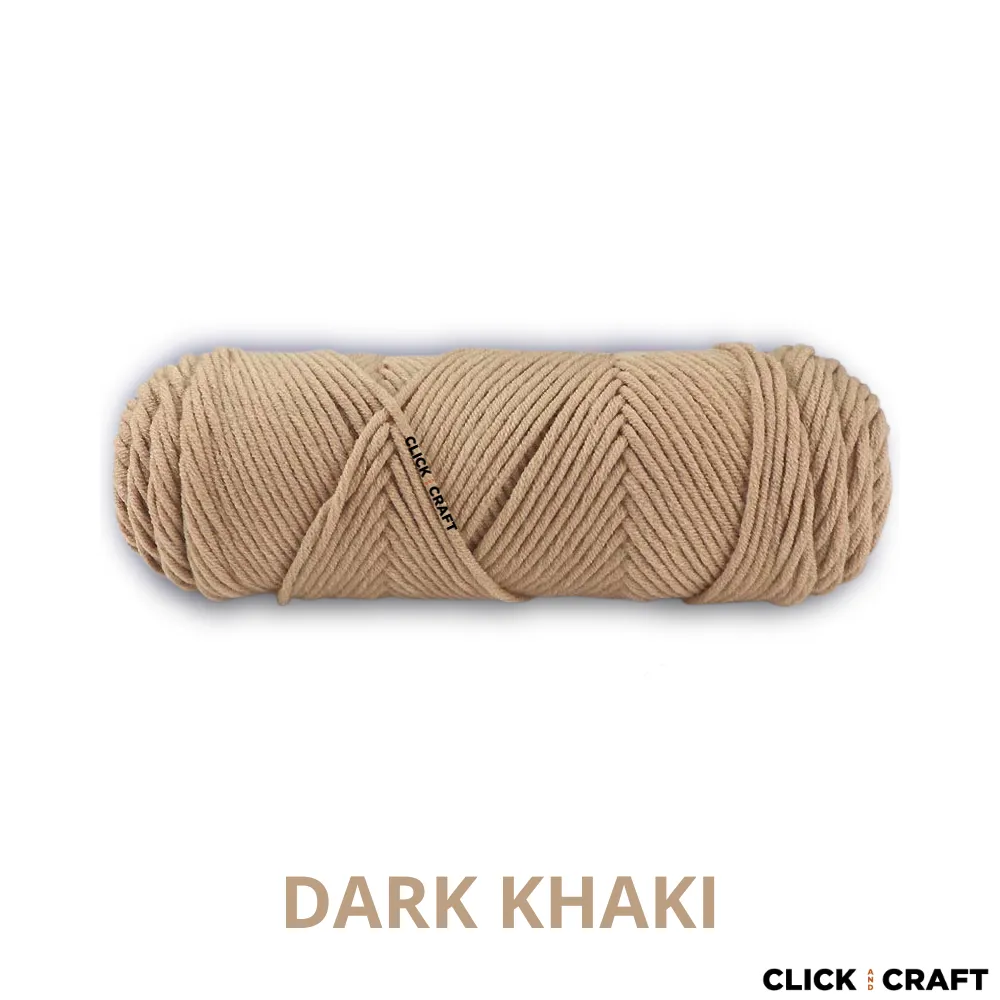 Dark Khaki Knitting Cotton Yarn | 8-ply Light Worsted Double Knitting