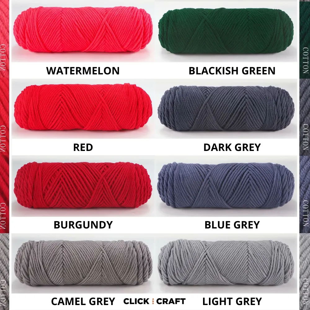 Dark Khaki Knitting Cotton Yarn | 8-ply Light Worsted Double Knitting