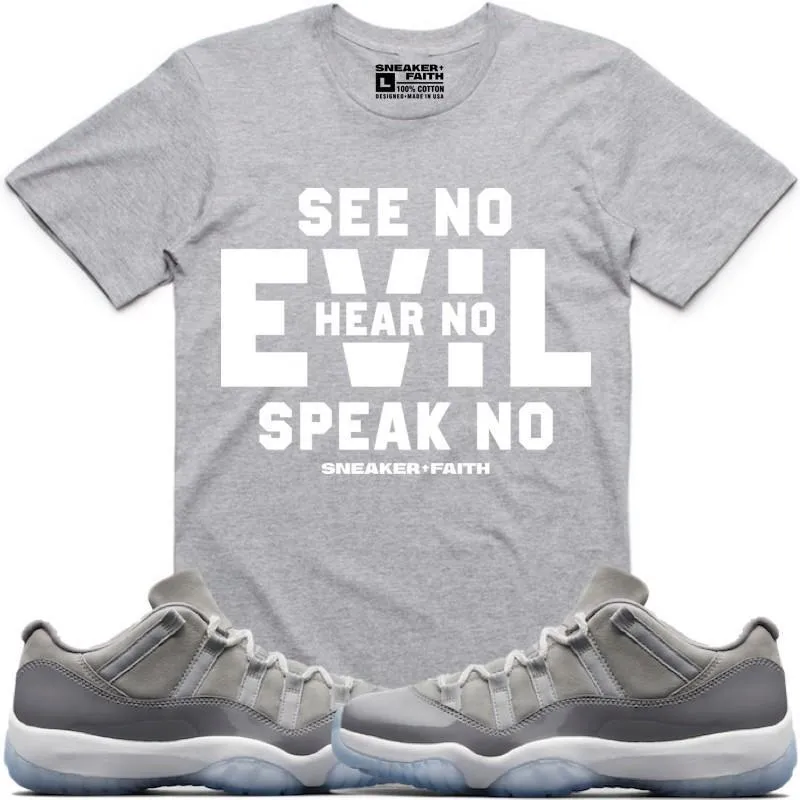 EVIL Sneaker Tees Shirt to Match - Jordan 11 Low Cool Grey