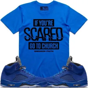 FAITH OVER FEAR Sneaker Tees Shirt to Match - Jordan 18 Black Royal