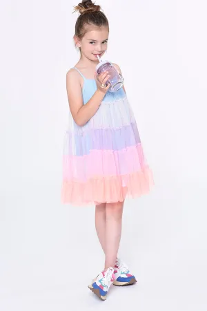 Girls Dress Billieblush Rainbow Tulle