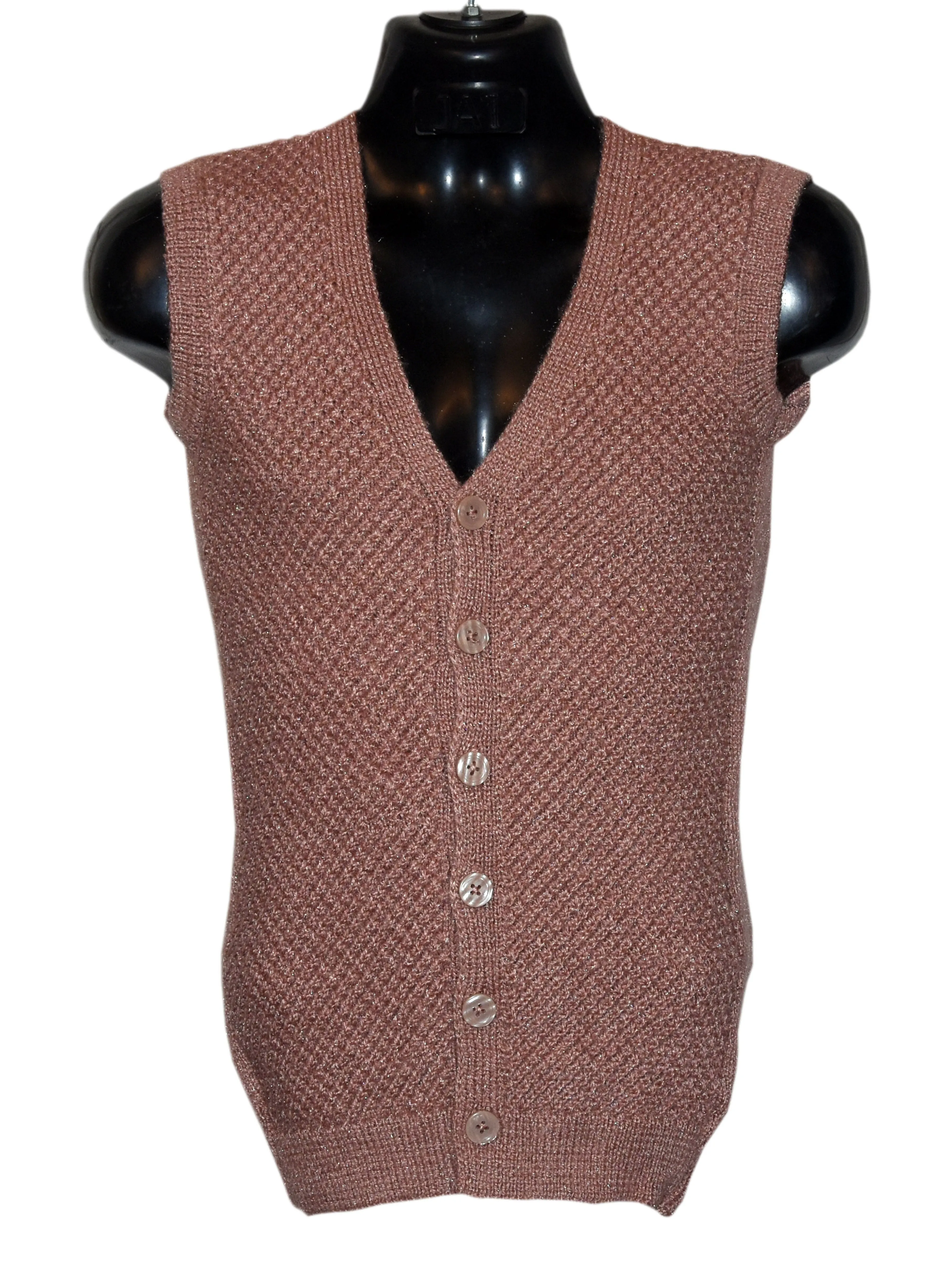 Graceful Look With Red Wood Woollen Graminarts Half Cardigan For Men