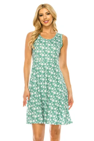 Haute Edition Women's Printed Floral Sleeveless Skater Dress