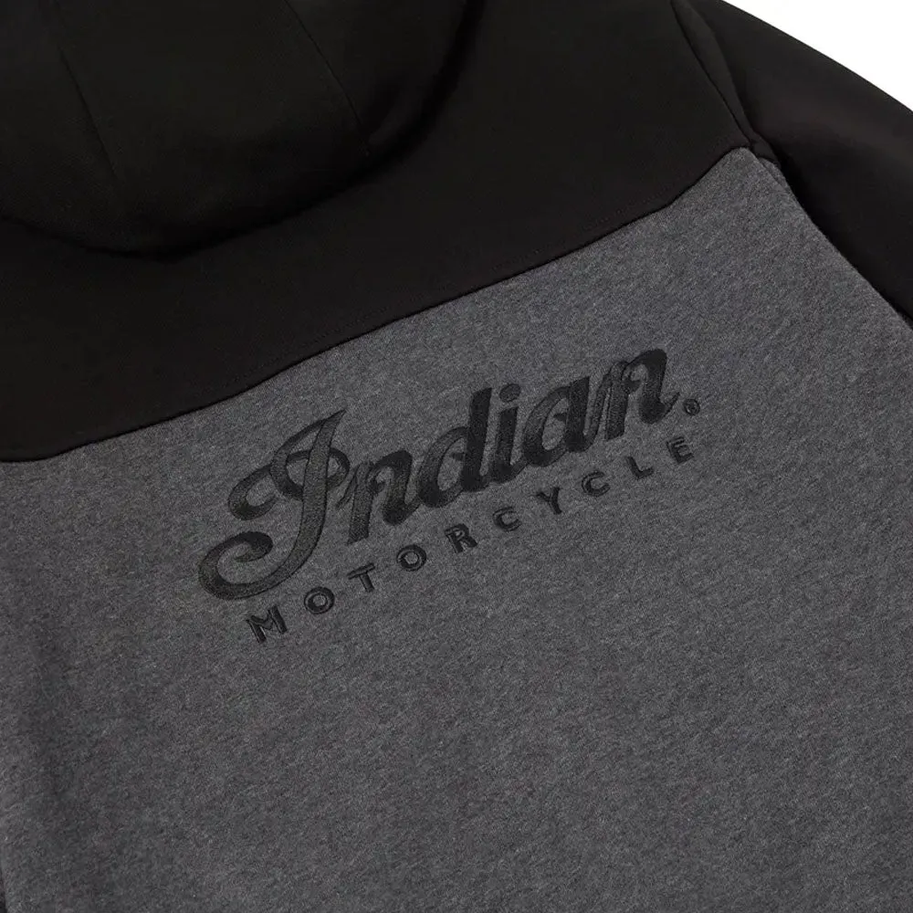 Indian Motorcycle Womens Colorblock Script Hoodie Gray