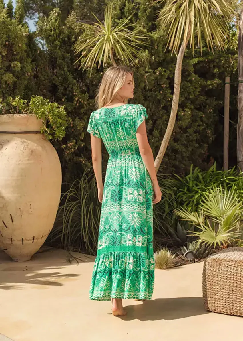 Jade Print Maxi Dress