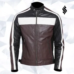 Multi Color Goat Leather Fashion Biker Jacket for Men