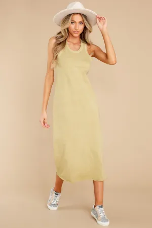 Natural Comfort Light Sage Green Midi Dress