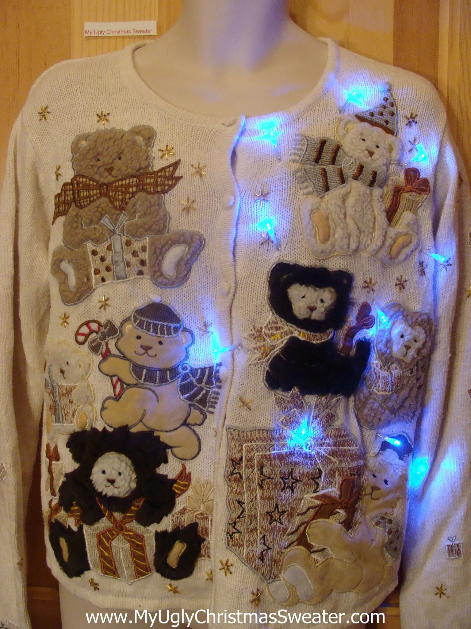 Need to Buy Christmas Sweaters? Light Up Sweater with Brown Bears