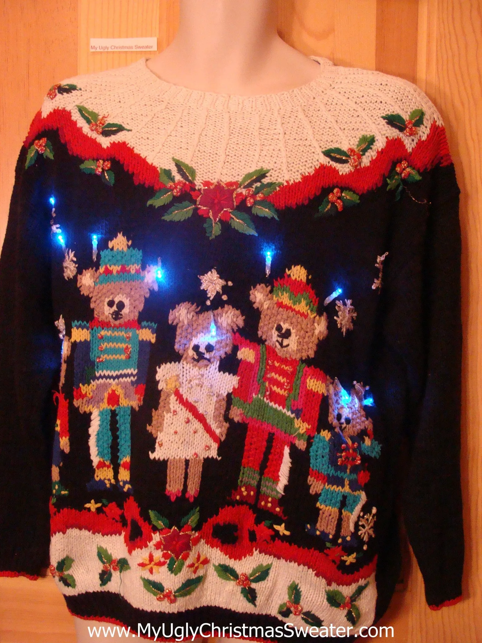 Need to Buy Christmas Sweaters? Nutcracker Bears 80s Light Up Sweater