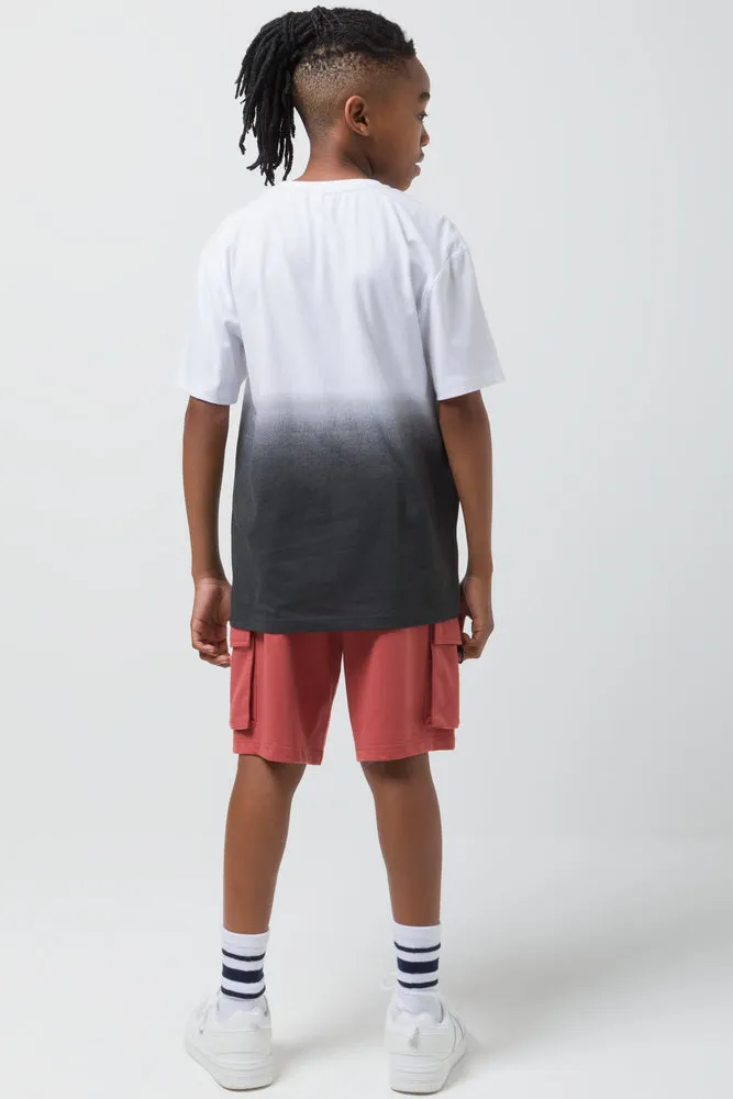 Ombre Short Sleeve T-Shirt Black