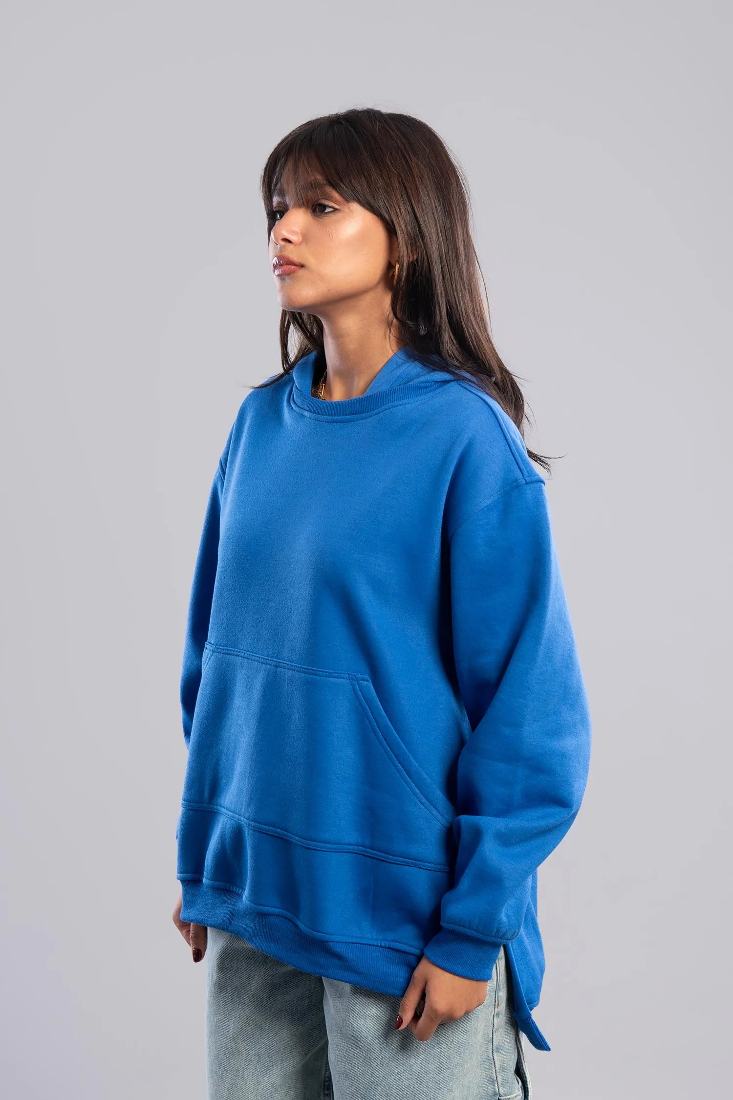 Oversized Hoodie With Pocket - Azul