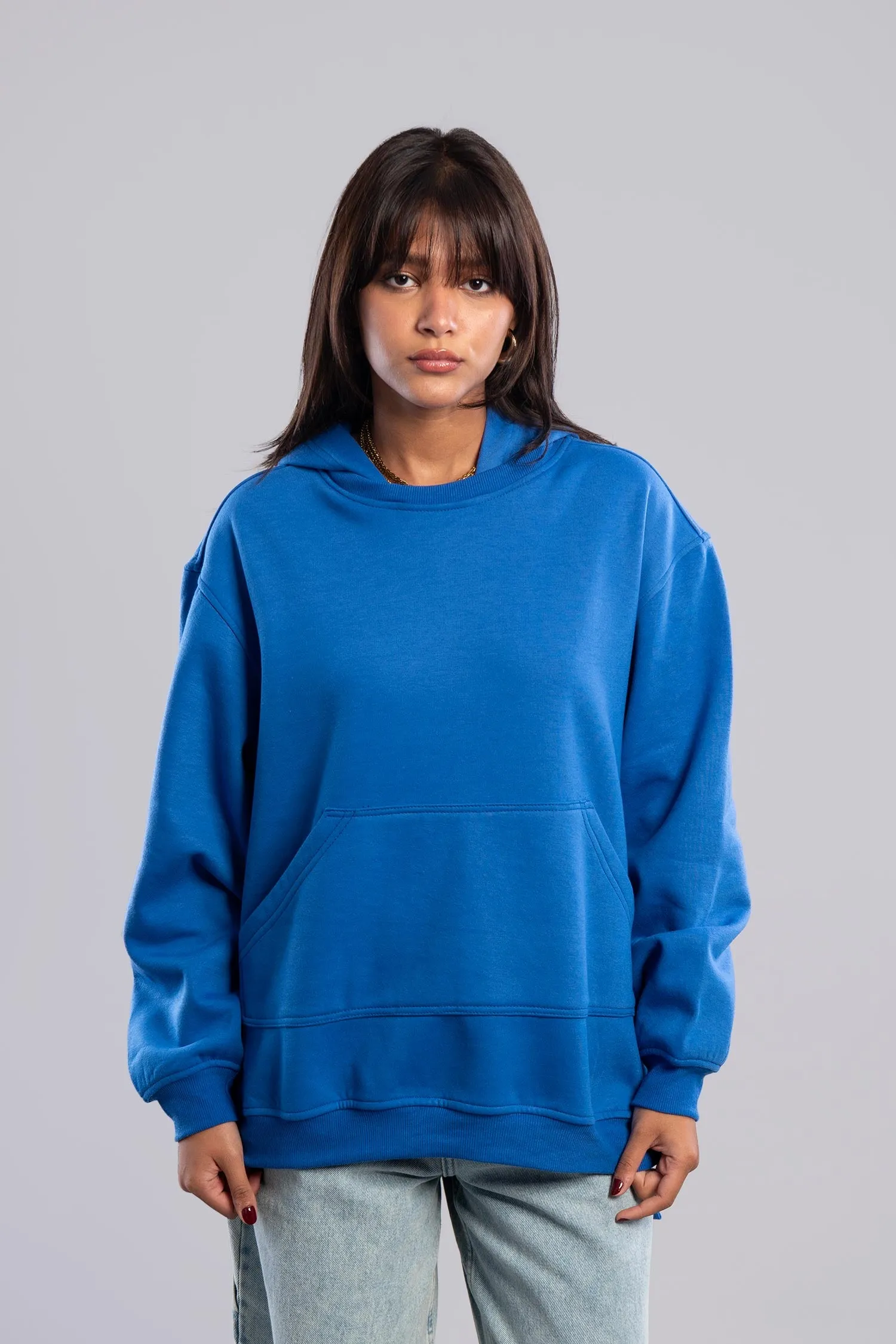 Oversized Hoodie With Pocket - Azul