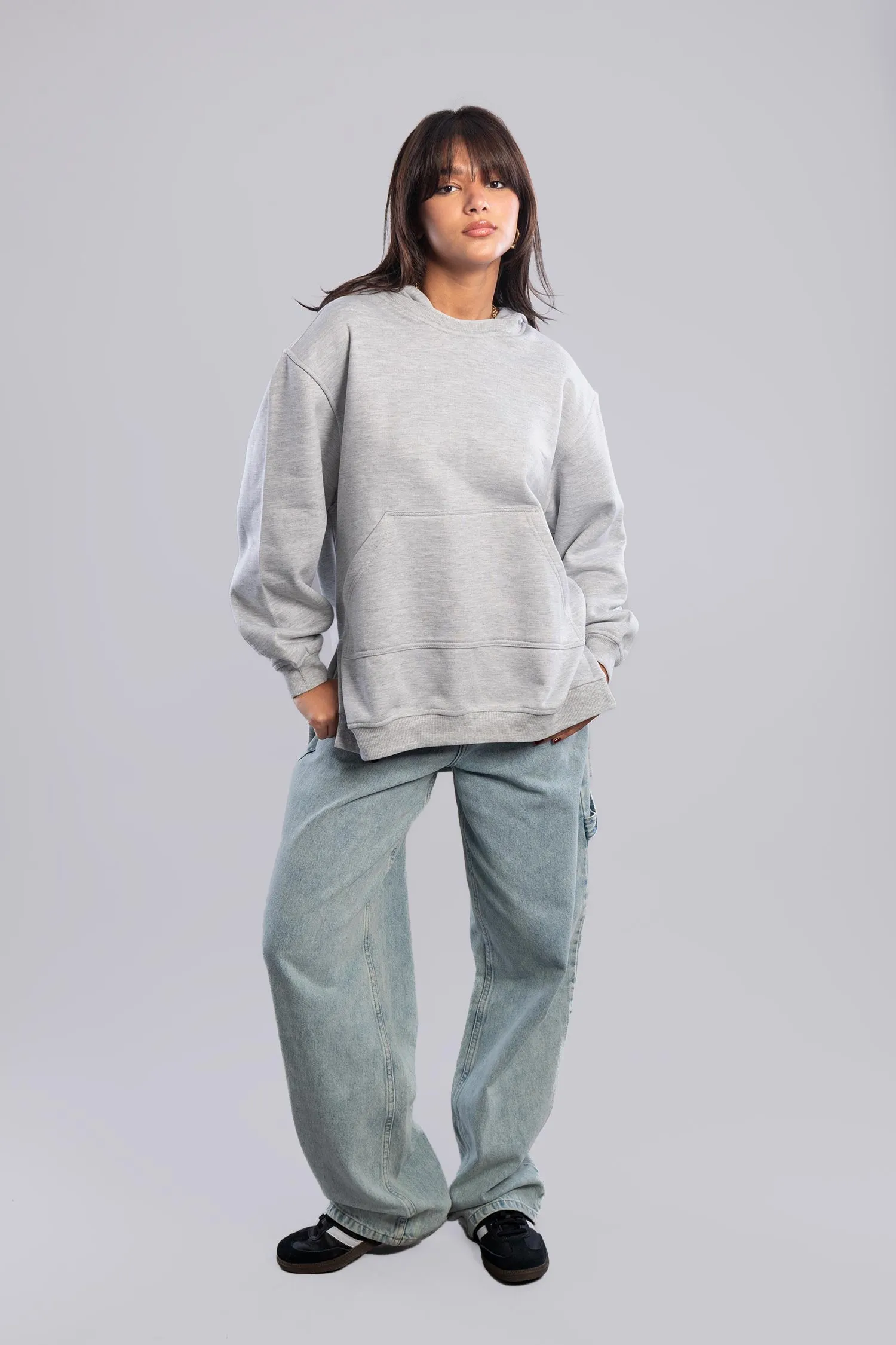 Oversized Hoodie With Pocket - Azul