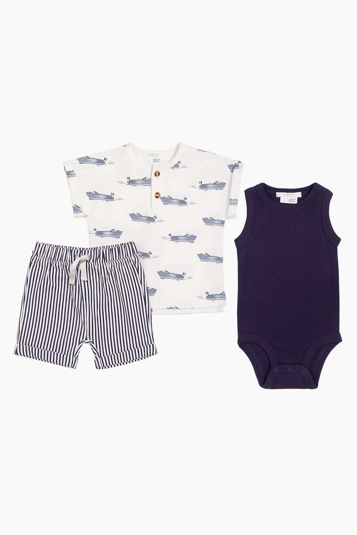 Petit Lem Club Nautique Baby Boys 3-Piece Set