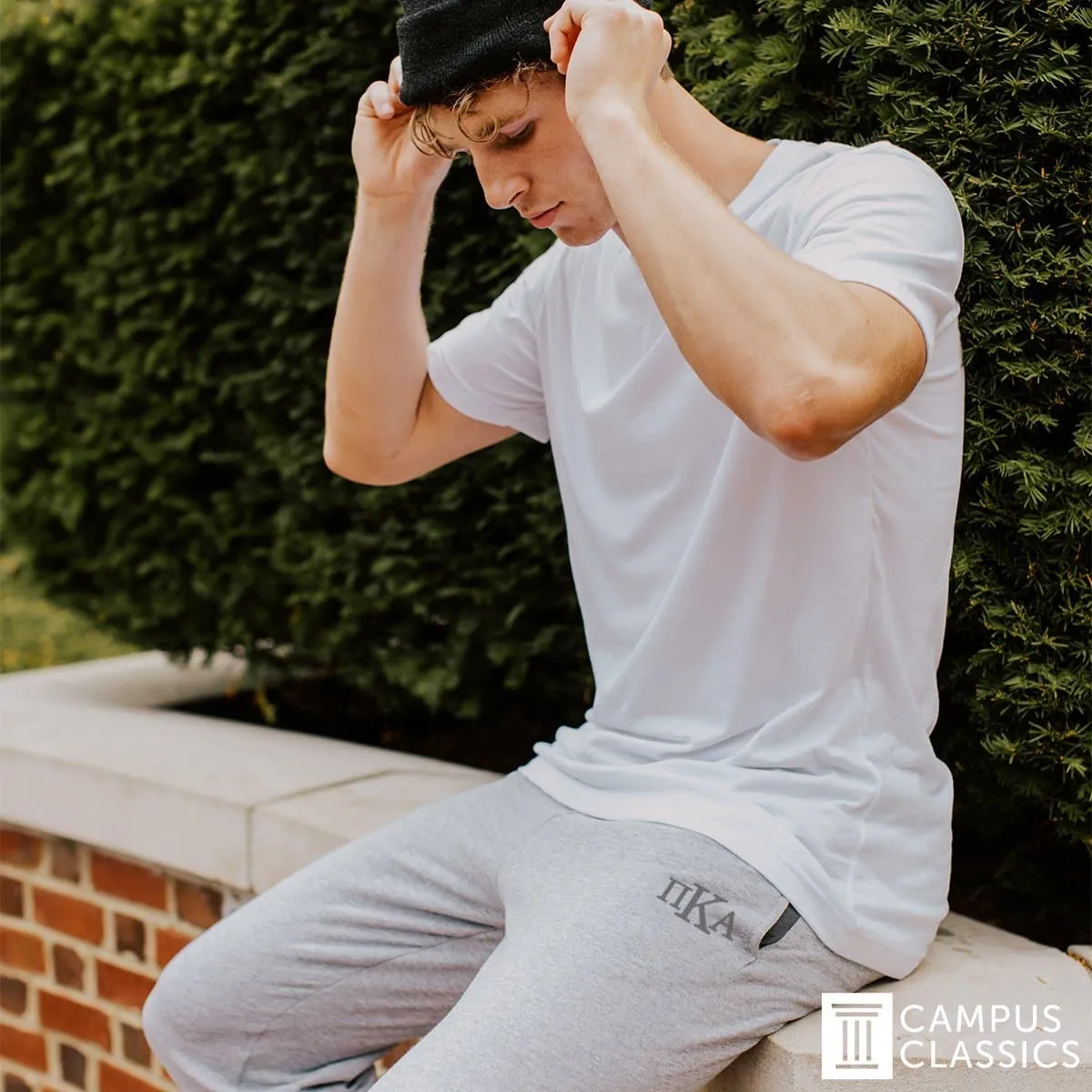 Phi Tau Heather Grey Contrast Joggers