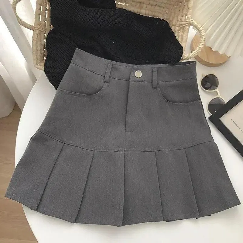 Pleated College Mini Skirt