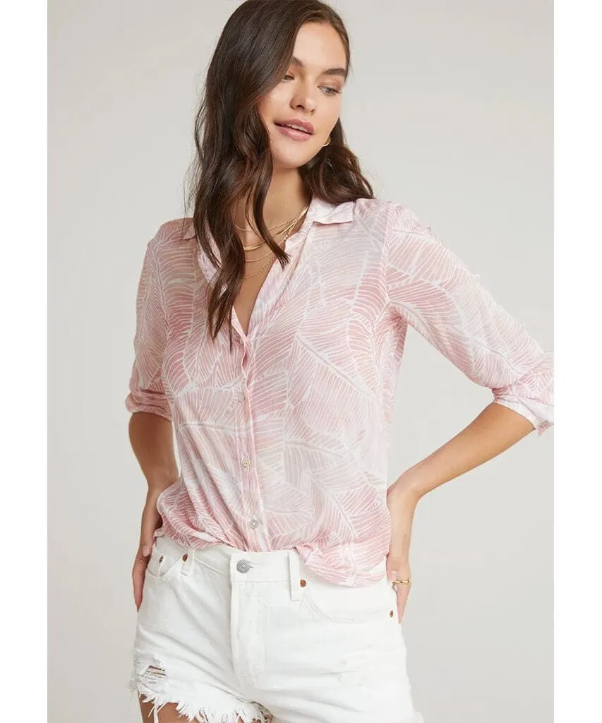 Pocket Button Down Coral Quartz Palm