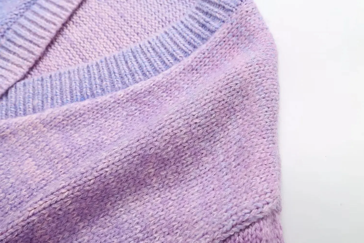 Pre Order:  Purple Knitted V-Neck Cardigan Sweater