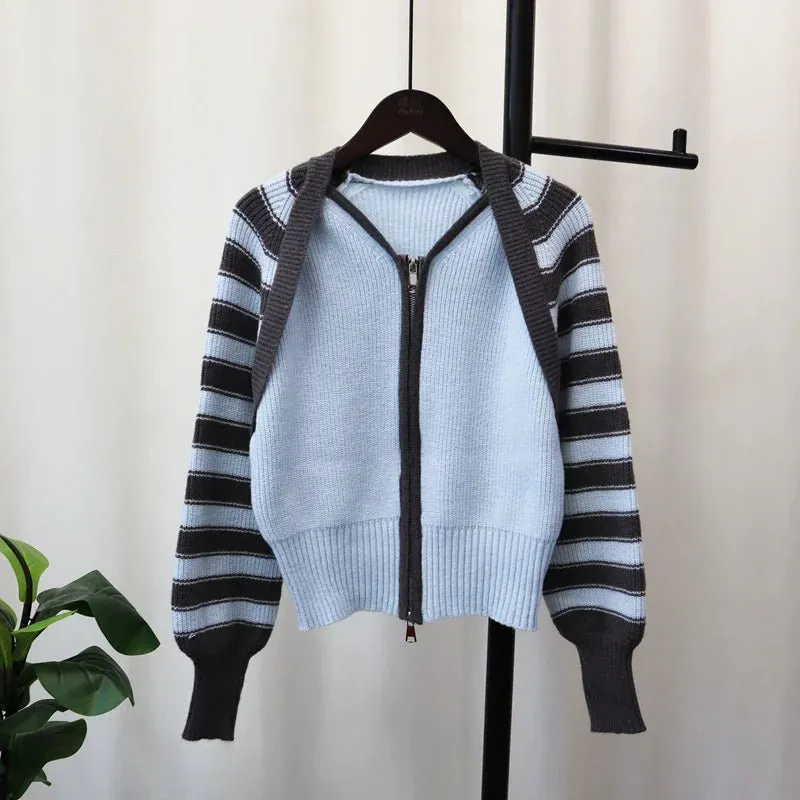 Pre Order:  Striped Sleeves Knit Sweater