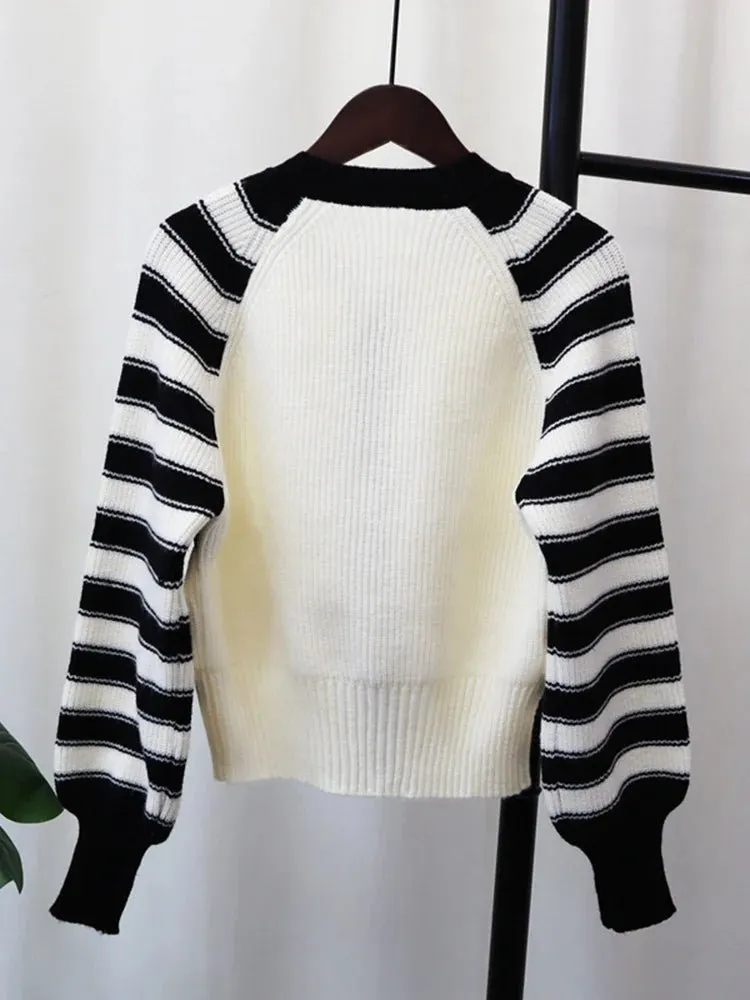 Pre Order:  Striped Sleeves Knit Sweater