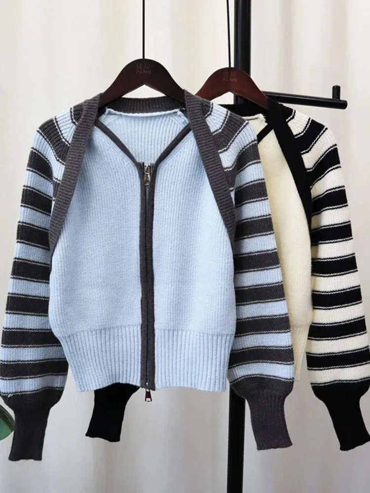 Pre Order:  Striped Sleeves Knit Sweater