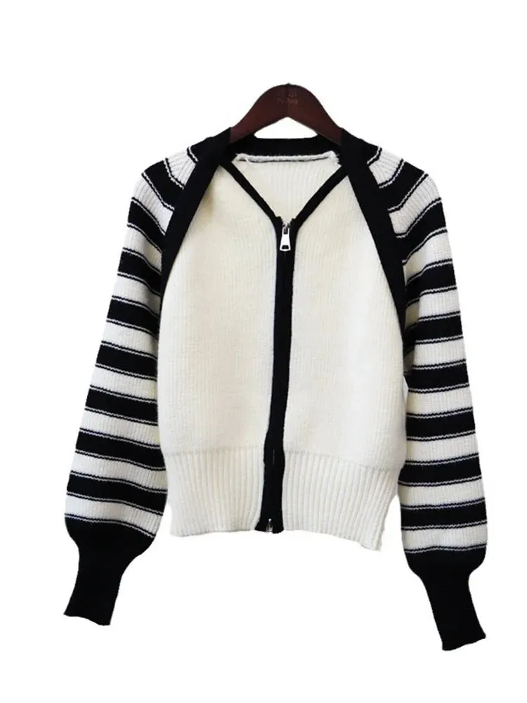 Pre Order:  Striped Sleeves Knit Sweater