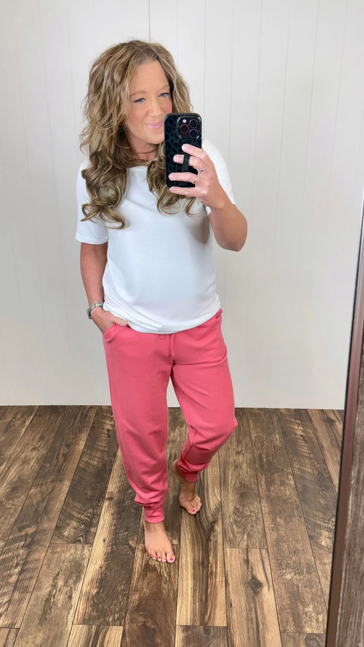 Rose Pink Lightweight Jogger Pants (SM-3X)