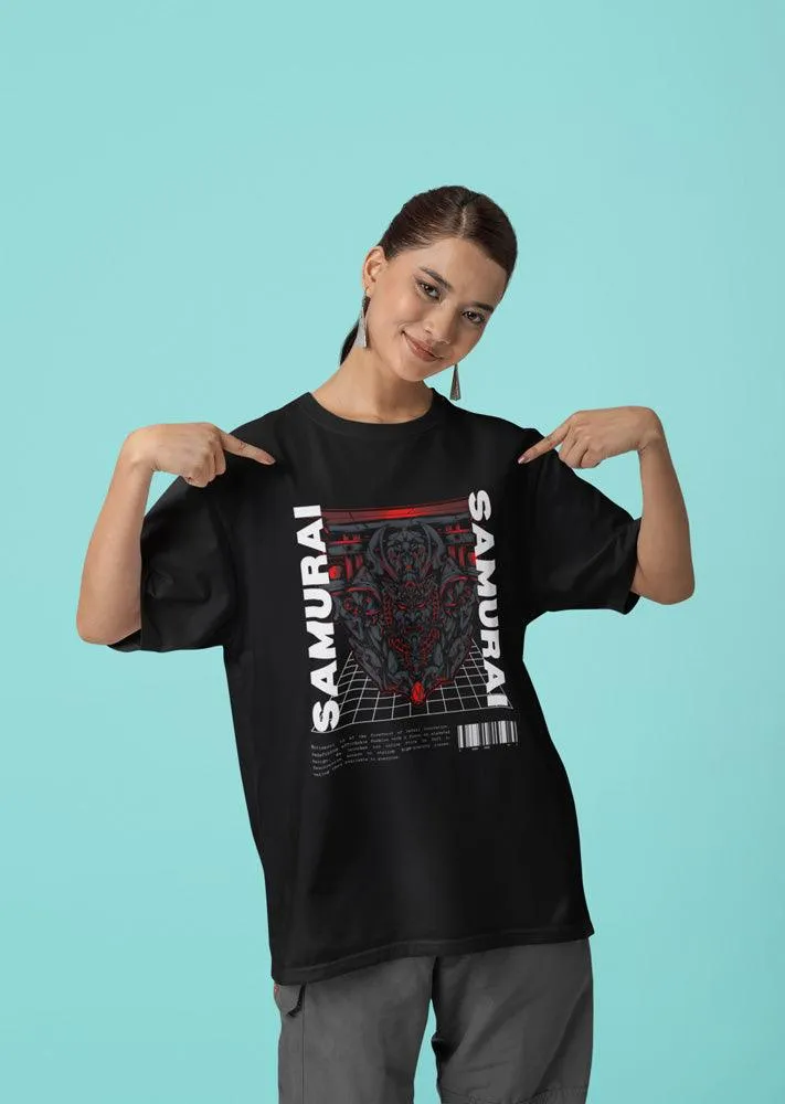 Samurai - Unisex Oversized Cotton Graphic Printed T-Shirt