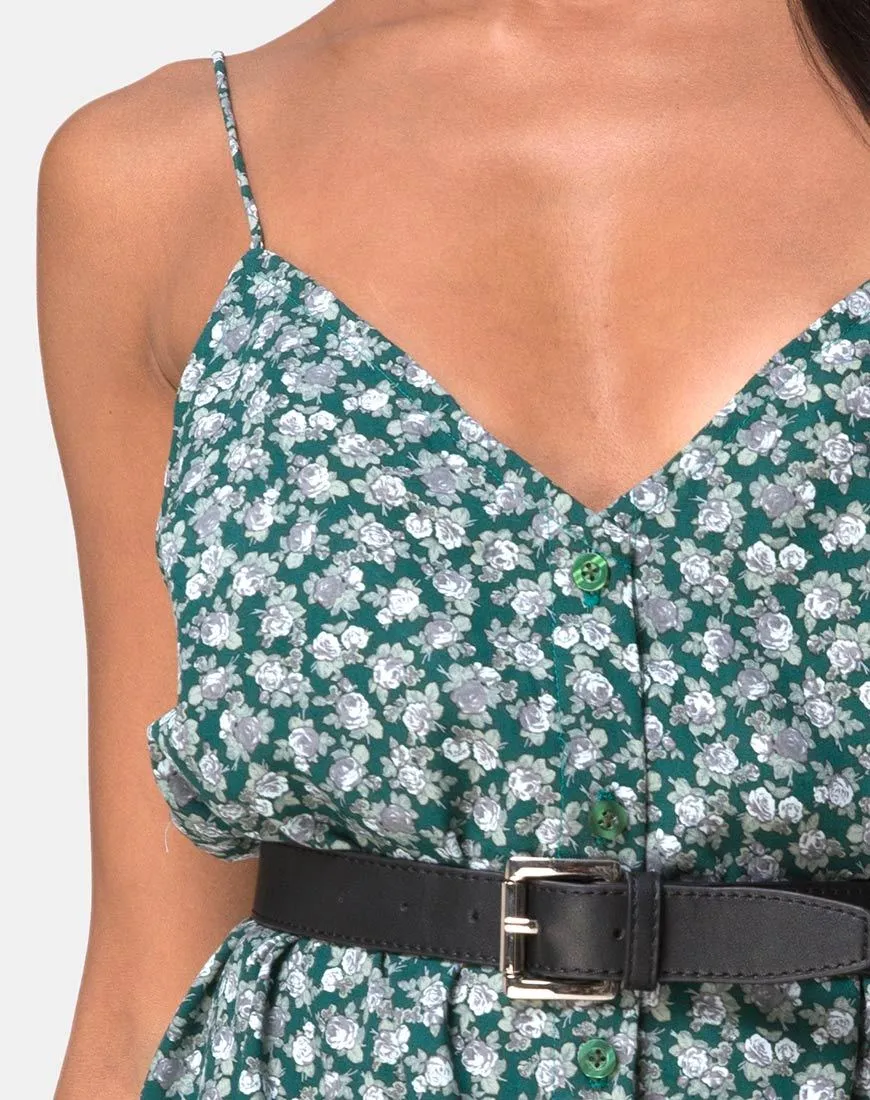 Sanna Slip Dress in Floral Bloom Green