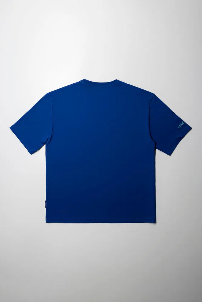 Short Sleeve Textured Tee Blue