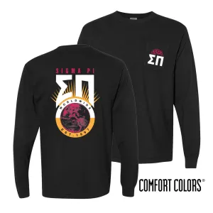 Sigma Pi Comfort Colors Retro Worldwide Long Sleeve Tee