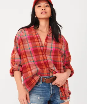 Summer Daydream Plaid Buttondown Berry