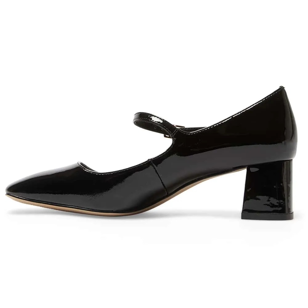 Tempt Heel in Black Patent