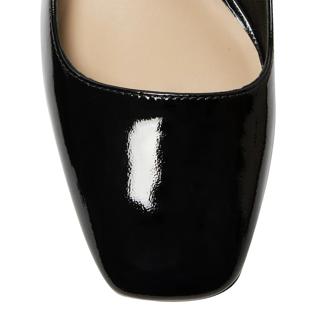 Tempt Heel in Black Patent