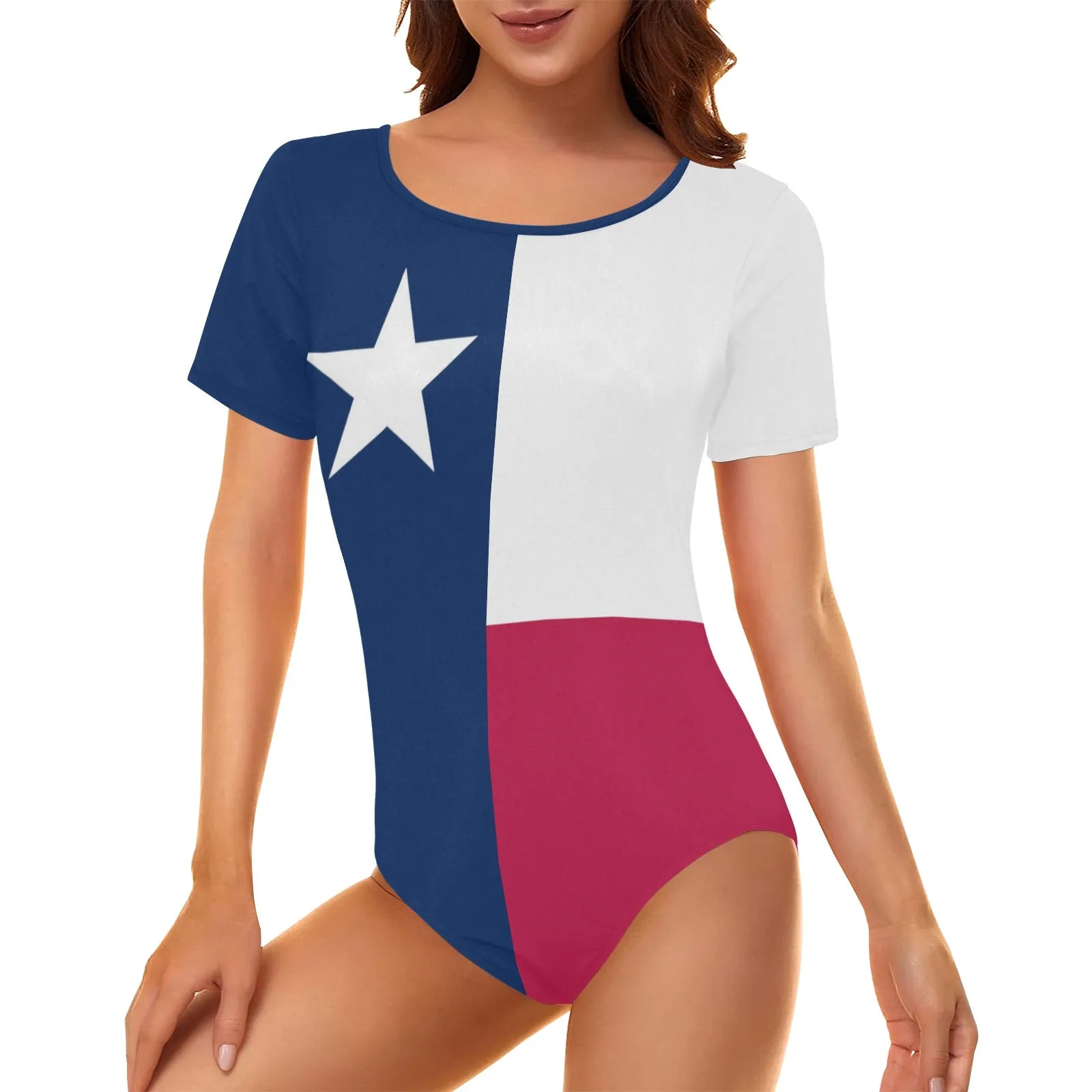 tex flag 2 Women's Short Sleeve Bodysuit