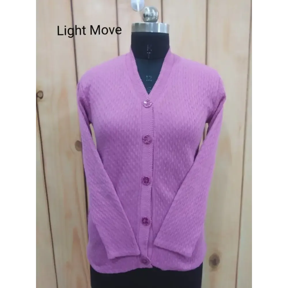 TRENDY HONEYCOMB WOOLEN WOMEN CARDIGAN WITH POCKET ON ONE SIDE