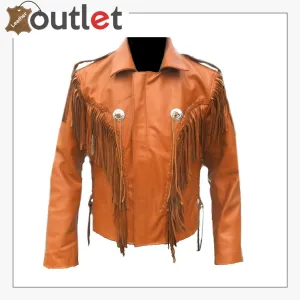 Western Wear Jacket Unique Men Cowboy Leather Jacket